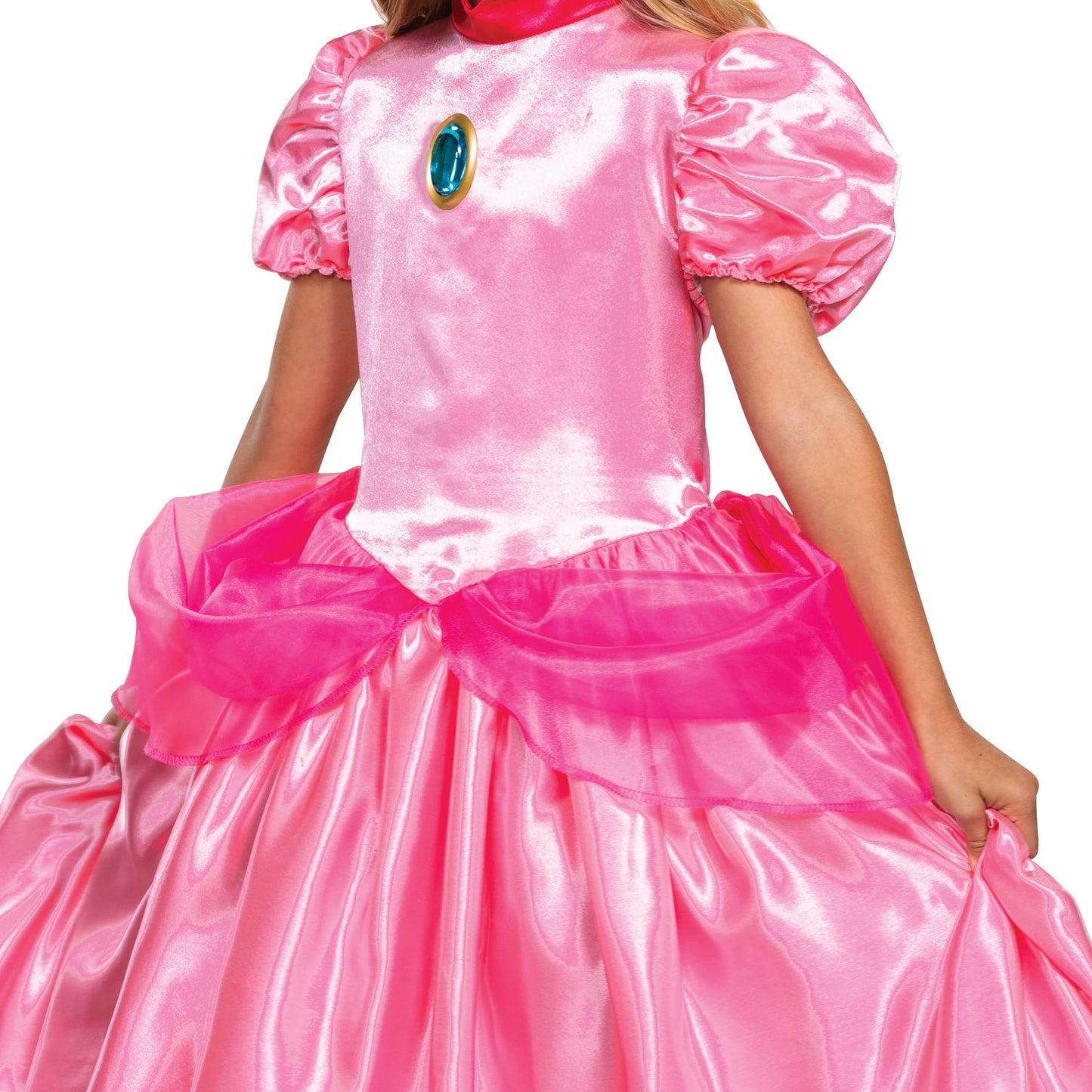 Disguise Princess Peach Costume Dress, Nintendo Super Mario Bros Deluxe Dress Up Outfit For Girls, Kids Size Small (4-6X), Pink