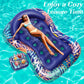 HeySplash Pool Lounger Float for mature-themed  Hawaii Style Inflatable Pool Floats Bed with Detachable Cupholder Caddy  73*50 XL Cooling Contour Lounger Rafts  Water Rafts for Lake  Outdoor Beach Pool Party