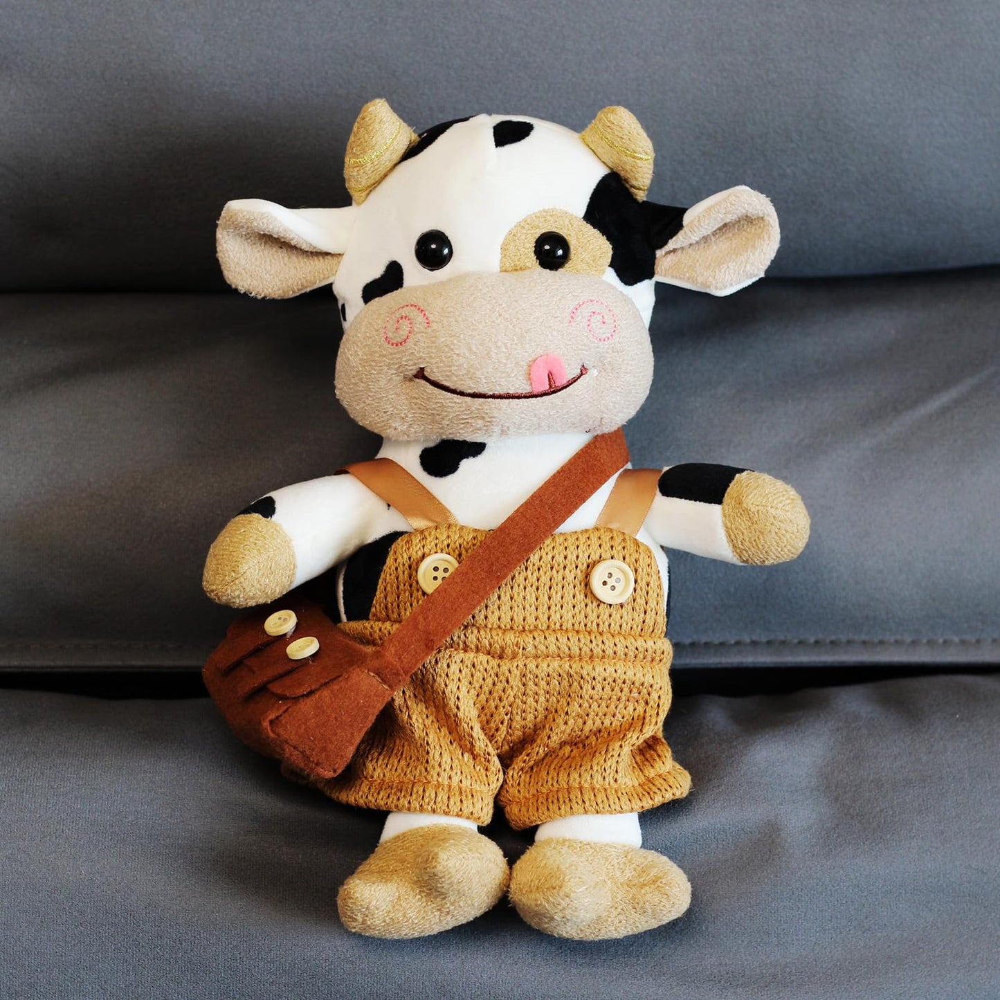 Smy Linuue Cute Soft Plush Cow Toy Kids Birthday Gift 12 Inch Cow Plush Stuffed Animal Toy For Kids