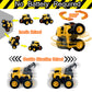 Construction Truck Toys - 4 Pack Excavator, Mixer, Crane, Dump Trucks Push and Go Friction Powered Cars Monster Stunt Vehicles P