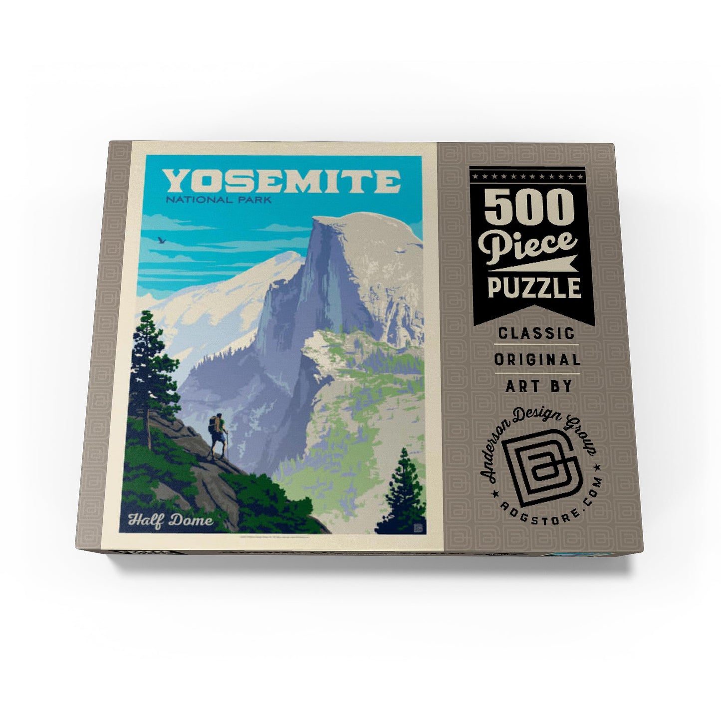 MyPuzzle Yosemite National Park: Half Dome Vista  Vintage Poster - enhanced 500 Piece Jigsaw Puzzle for mature-themeds