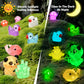 GOKUPOK Luminous Mini Resin Ducks Tiny Animals Glow in The Dark Duck Panda Dolphin Mushroom 4 Combination Sets for Garden Micro