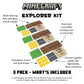 Make-A-Fort Minecraft Explorer Kit - 3 Pack, Durable Cardboard, Brown, Model 104 - Build Forts, Mazes, and Tunnels for Ages 8+