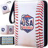 Trugq Baseball Card Binder,9 Pocket Sports Card Binder With 50 Removable Sleeves Can Hold 900 Cards,3-Ring Zipper Baseball Card