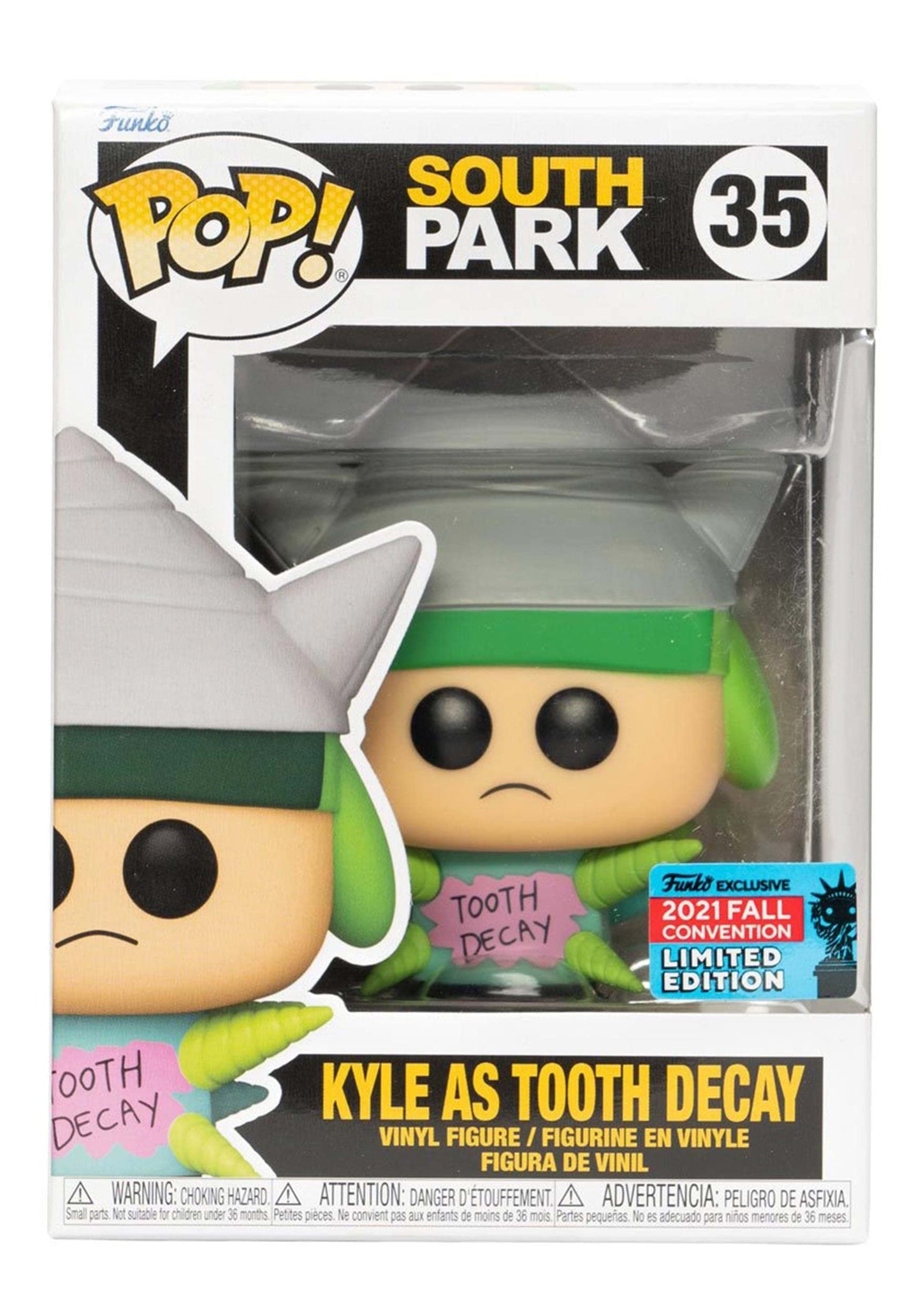 Funko POP! Vinyl Figure - South Park Kyle as Tooth Decay, Green, Model 58623, 2021 Fall Convention Edition