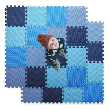 Tamiplay 16 Tiles Foam Play Mat For Baby, Soft & Safe Eva Foam Mats For Floor, Square Baby Play Mat, Kids Foam Puzzle Floor Mat,