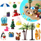 Soulchen 18 Pcs Christmas Aquarium Decorations Miniature Christmas Fish Tank Decorations Mini Resin Santa Clause Xmas Tree Figur
