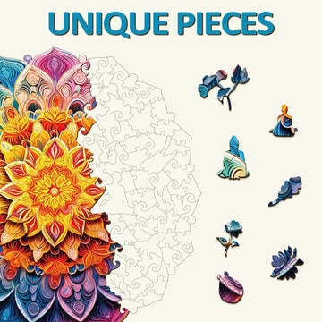 Mandala Puzzles For Adults, 300 Piece Puzzles For Adults-Mandala Kaleidoscope(L, 13.3 * 13.3In), Unique Round Jigsaw Puzzles, Cr
