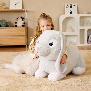 Earthsound Giant Rabbit Stuffed Animal Plush Toy,Large Realistic Bunny Jumbo Big Size Soft Toys,Cute Huge Plushy Fluffy Fat Plus