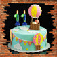 Green Blue 1st Birthday Candle for Boys Girls - Birthday Party Cake Decorations, Number 1 Cake Topper, Cartoon Game Themed Party