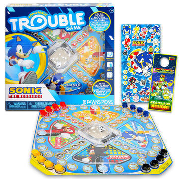 Sonic The Hedgehog Pop Up Board Game - Bundle With Sonic Board Game For Kids With Pop Up Dice Plus Stickers, More | Sonic The He