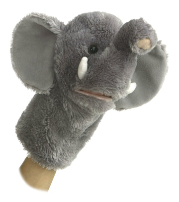 Aurora® Interactive Hand Puppet Elephant Stuffed Animal - Storytelling Adventures - Playful Learning - Gray 10 Inches