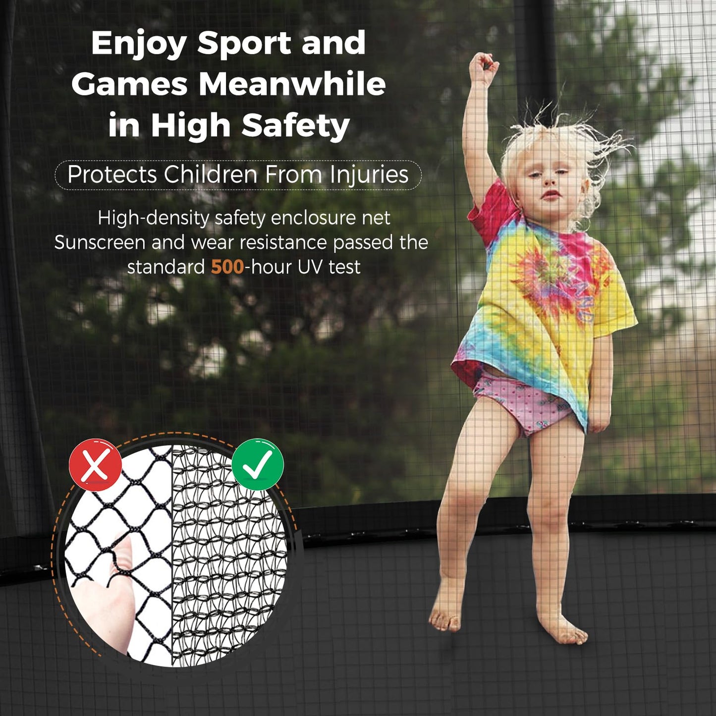 Tatub 14Ft Trampoline For Kids And Adults, Outdoor Recreational Trampolines With Basketball Hoop & Enclosure Net, Curved Poles,