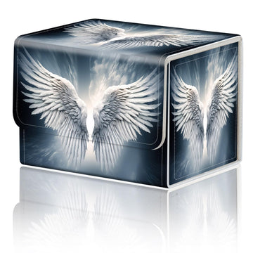Card Game Storage Box TCG Deck Box MTG Card Box Organizer Trading Card Case Commander Deck Box TCG Card Storage Box Magnetic Closure Creative Pattern Up to 200 Cards  Sacred Angel Wing