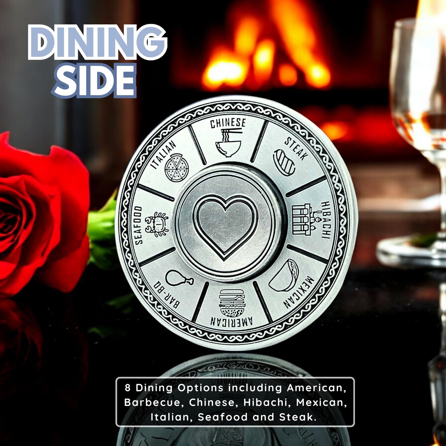 Luck Lab Date Night Decider - Date Night Spinner with Velvet Storage Bag (Date Night Spinner)