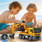 Kids Toys for 3 4 5 6 7 8 Years Old Boys, Large Excavator Truck Toy with Lights, Sounds, Toddler Friction Powered Truck Vehicle