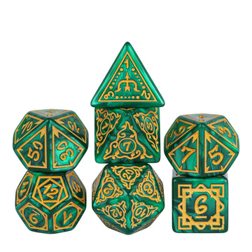 Poludie Dice DND, Polyhedral Dice Set(7 Pcs) D&D Dice with Leather Dice Bag for Dungeons and Dragons Role Playing Dice Games RPG
