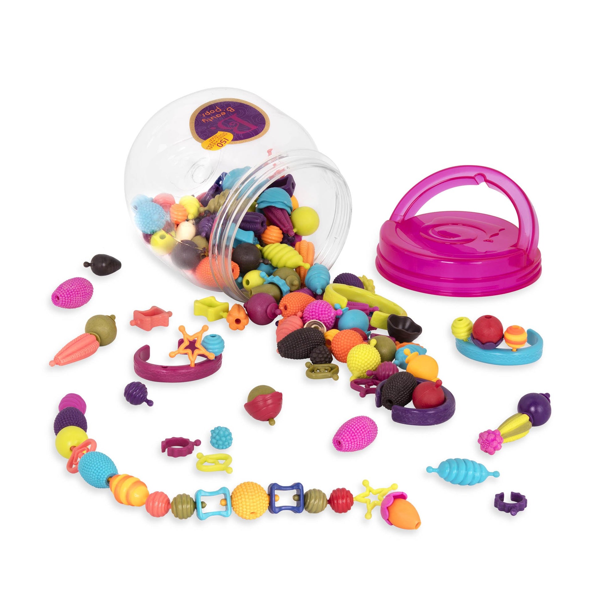 B. toys - Pop Arty! 150 Pcs- Jewlery Making Kit- Creative Pop Snap Bead Set for Kids -DIY Craft Jewelry Making Kit -Necklaces, R