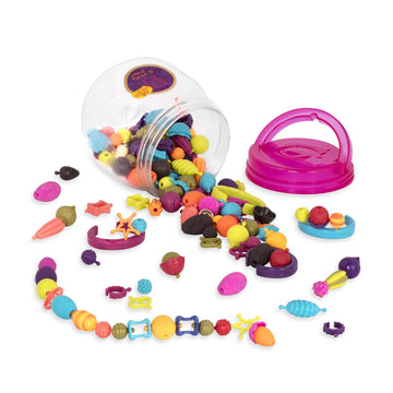 B. toys - Pop Arty! 150 Pcs- Jewlery Making Kit- Creative Pop Snap Bead Set for Kids -DIY Craft Jewelry Making Kit -Necklaces, R