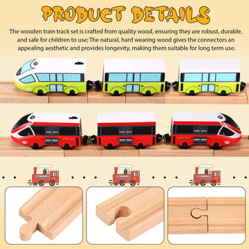 Liliful 8 Pcs Straight Wooden Tracks Expansion Train Track Adapters Male Male Female Female Train Track Accessories Railway Trai