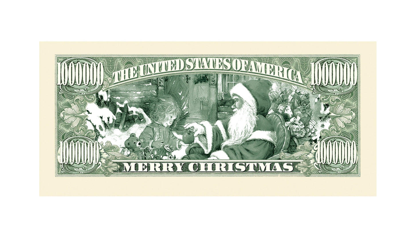 American Art Classics Santa Claus Million Dollar Bill - (Pack Of 25) - Limited Edition Collectible Novelty Dollar Bill - Best Stocking Stuffer Gift