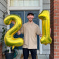 21 Balloon Number, Gold Number 21St Birthday Balloons 40 Inch, 21 Or 12 Years Old Gold Birthday Decorations For Men Women Him He