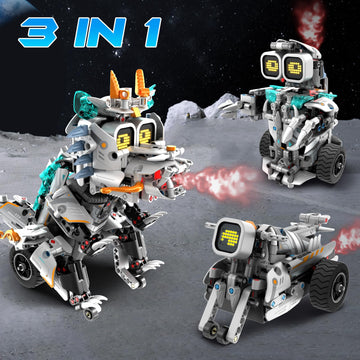 Stem Building Toys For Kids 6-14, Remote & App Controlled 3In1 Stem Dinosaur Motorcycle Robot Building Kit For Kid With Music Sp