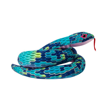 Tormays Realistic Anaonda Stuffed Animal, Large Snake Plush Toy Gifts Giant Stuffed Snake For Kids, 100 Inch Long, Blue