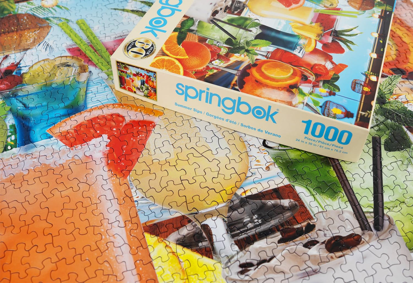 Springbok Summer Sips 1000 Piece Jigsaw Puzzle for mature-themeds - Have Fun with This Tropical Image That's Sure to Tempt Your tastebuds