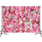 Pink Floral Backdrop Flower Wall Photography Background Valentines Day Decorations for Bridal Shower Wedding Baby Shower Birthd