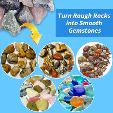Rock Tumbler Polishing Grits And Ceramic Tumbling Media Kit | Essential For Polishing, 4 Steps Rock Tumbling Refill Media, Polis