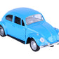 Berry President 1967 Classic Beetle Bug Vintage 1/32 Scale Diecast Metal Pull Back Car Model Toy for Gift/Kids (Blue)
