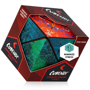 CUBENDI Geometric Origami Puzzle - Infinity Fidget Cube for mature-themeds  Kids & Teens - Mesmerizing & Magnetic Shape Shifting Box w/48 Rare Earth Magnets - by Fun in Motion Toys (Twist)