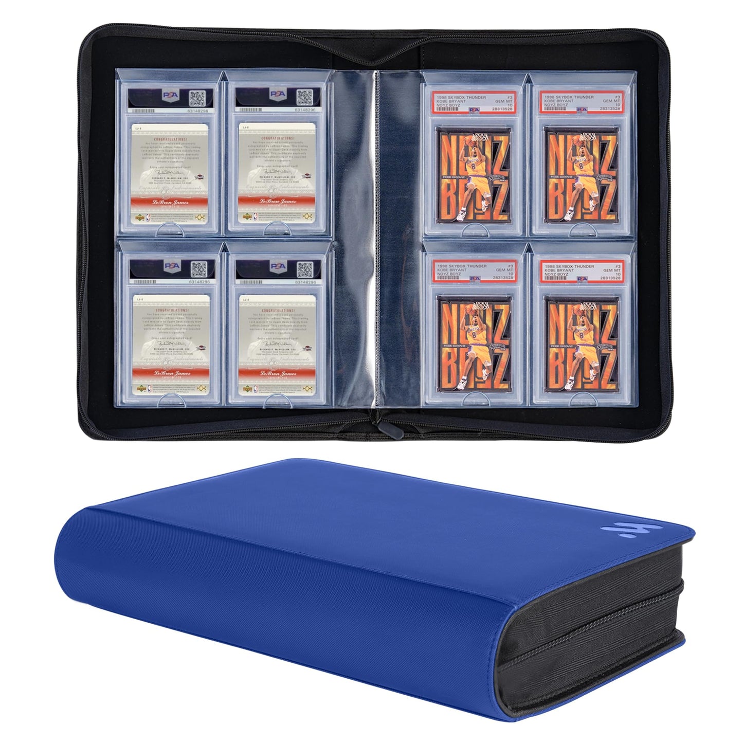 Morabto Graded Card Binder,Holds 40 Graded Cards,4 Pocket Slab Binder For Psa,Premium Graded Card Holder With Sleeves Blue