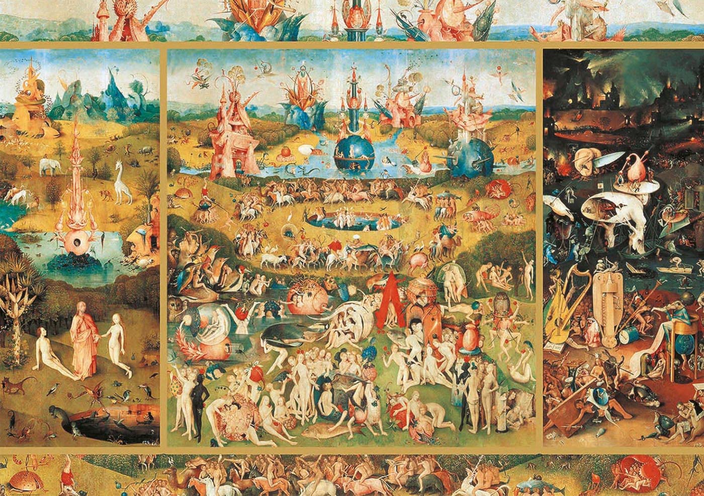 Educa Garden of Delights 2000 Piece Jigsaw Puzzle, Cardboard, Multicolor, Model 18505, Glue Included, Completed Size 37.75" x 26.75"
