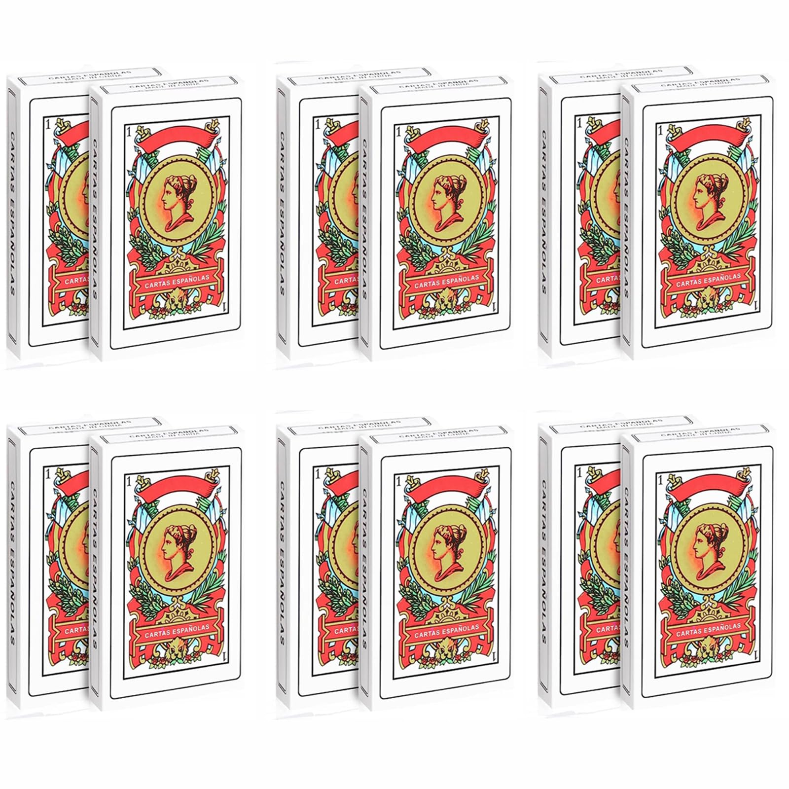 Cdbxra 12 Decks Spanish Playing Cards, Barajas Espaolas Originales, Cartas Espaolas Originales, Briscas Cards Puerto Rico,Mexica