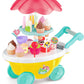 Kingdom of Play Ice Cream & Candy Cart  Pretend Play Dessert Trolley Set for Kids | Colorful Roleplay Kitchen Toy with Sweets, 