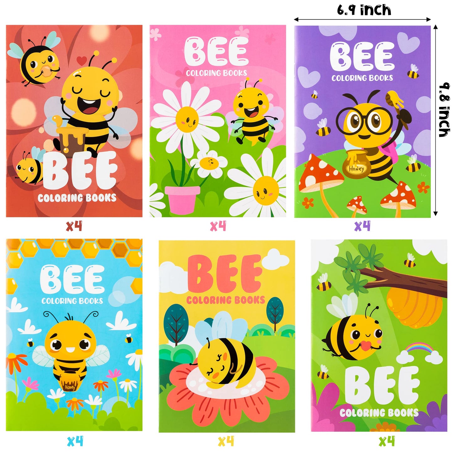 DGjianfei Coloring Book Party Favors - 24PCS Bee Mini Coloring Book Bulk Kids Party Favors DIY Art Drawing Book Honeycomb Flower