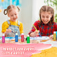Kids Tempera Paint Set | Value Pack Includes 40 Washable Non-Toxic Colorful Paints (2oz bottles) & 15 Brushes | Metallic, Neon,