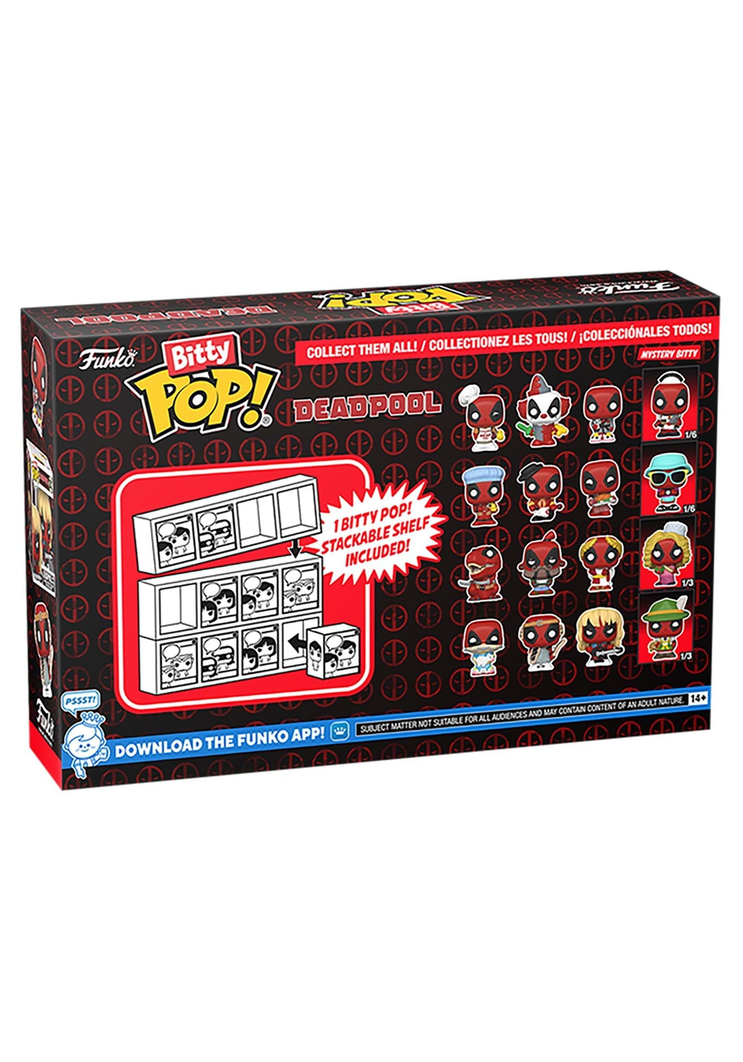Funko Bitty Pop! Deadpool - Sleepover, 4-Pack And A Surprise Mystery Mini Figure - 0.9 Inch (2.2 Cm) Collectable - Stackable Dis