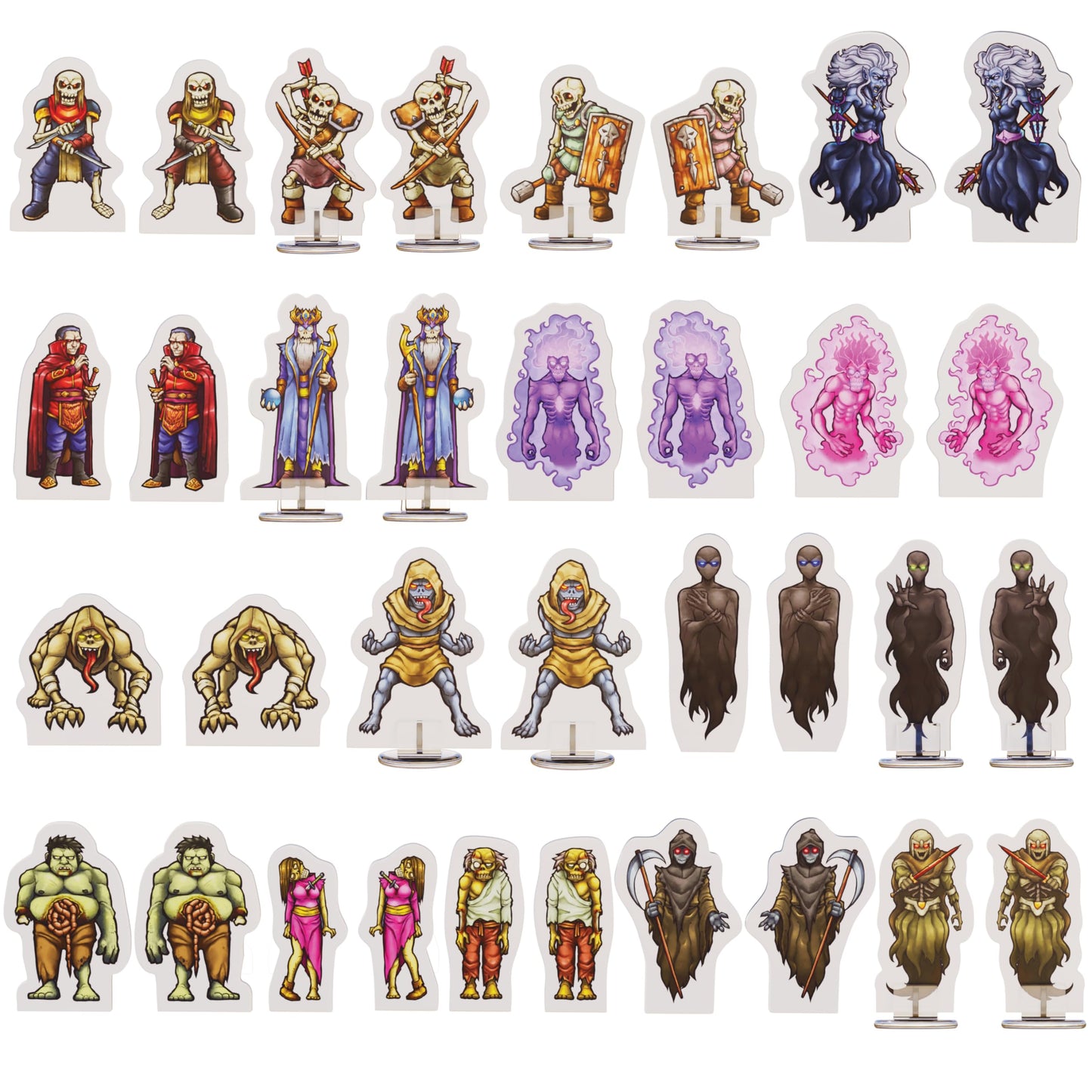 Wanderers Emporium DND Miniatures Set | 28mm-32mm Scale | Transparent Cardboard | Sinister Pack | Model WEstandees1