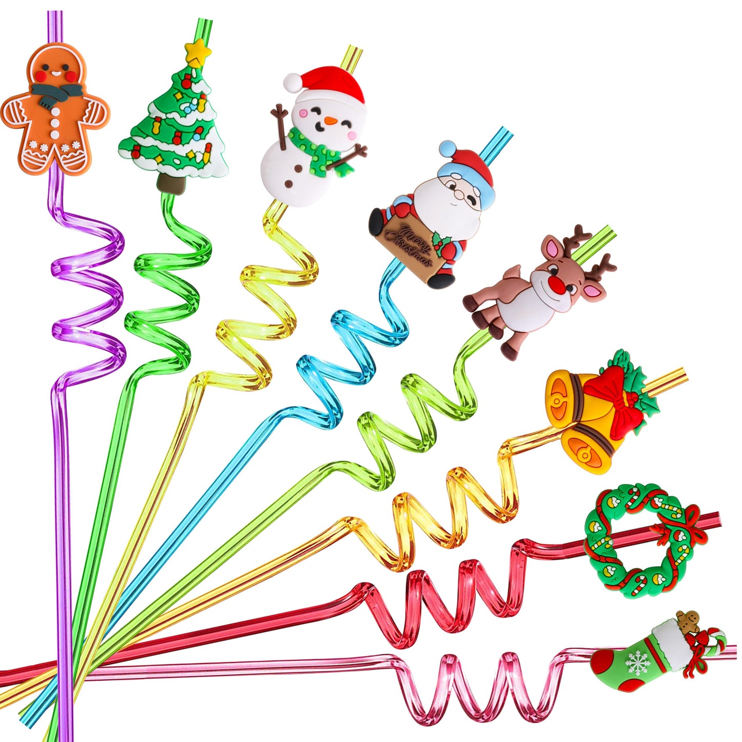 Christmas Party Favors for Kids Bulk, Christmas Straws for Kids Plastic, Christmas Party Favors for Kids Goodie Bags, Christmas 