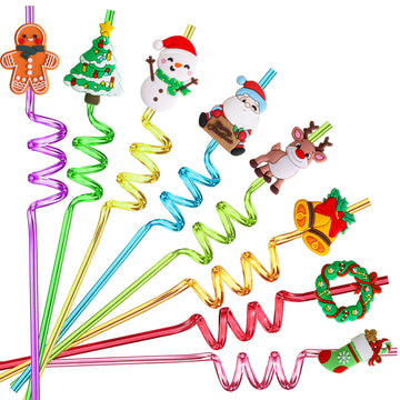 Christmas Party Favors for Kids Bulk, Christmas Straws for Kids Plastic, Christmas Party Favors for Kids Goodie Bags, Christmas 