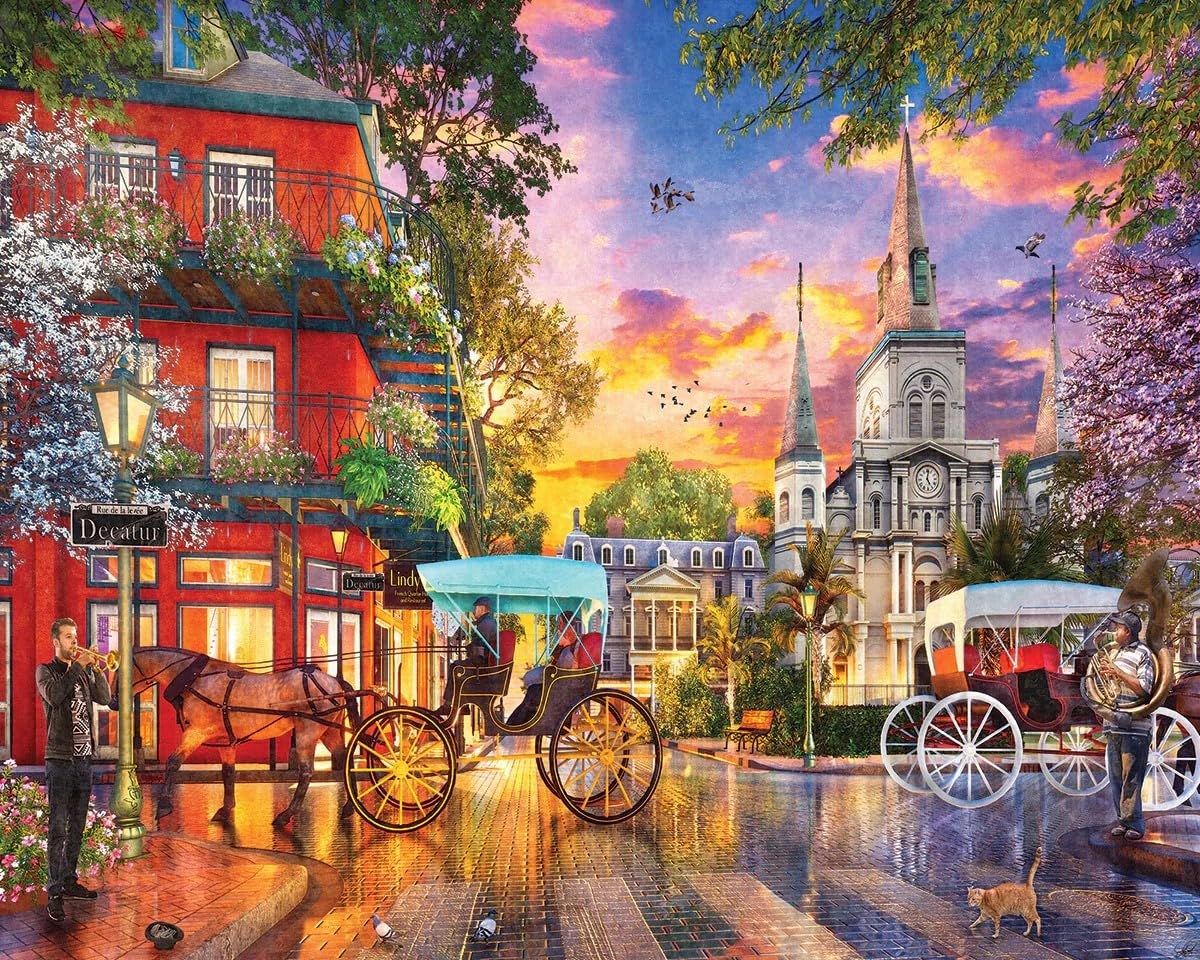 White Mountain 1000 Piece Jigsaw Puzzle - Sunset in New Orleans, Engineered Wood, Model 1782pz
