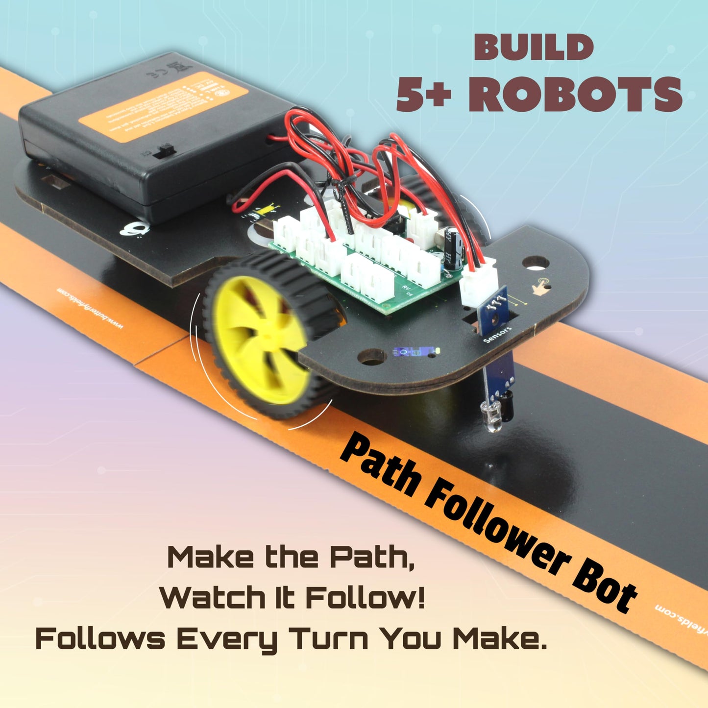 Butterfly Edufields 5In1 Stem Robotics Kit | Robot Toys For Kids Ages 8 9 10 11 12 Years Old Boys Girls | Electronics Sensor Mod
