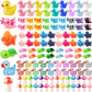 Barydat 200 Pcs Mini Resin Animals Figures Small Variety Animals to Hide Tiny Duck Axolotl Dinosaur Turtle Mushroom Figures for 