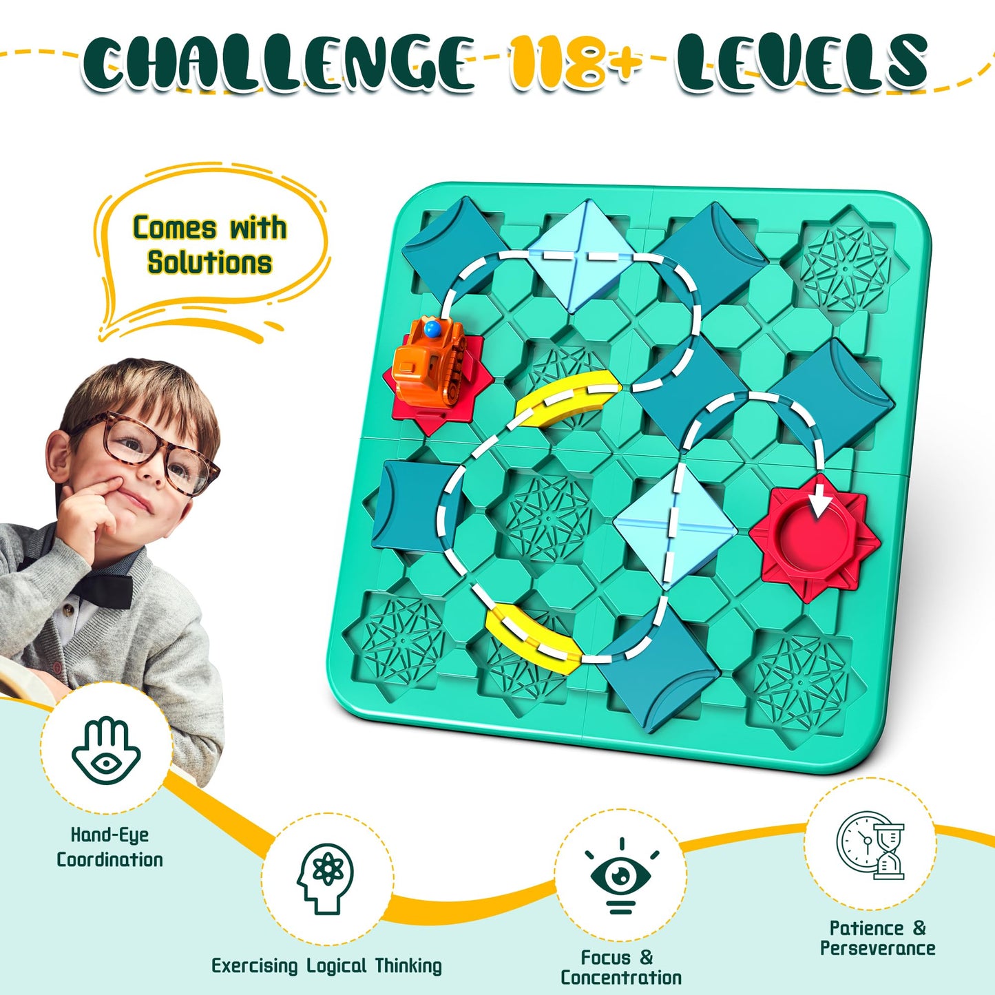 Fygurso Stem Board Games,Puzzle Logical Builder Kids Toys,Preschool Montessori Brain Teasers Birthday Gifts For Kids 4-8 Years O