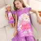 Bow Dream Girl Dress Cute and Matching American Girl Doll Clothes Accessories for Girls Dresses Set Party Birthday Purple Mermai
