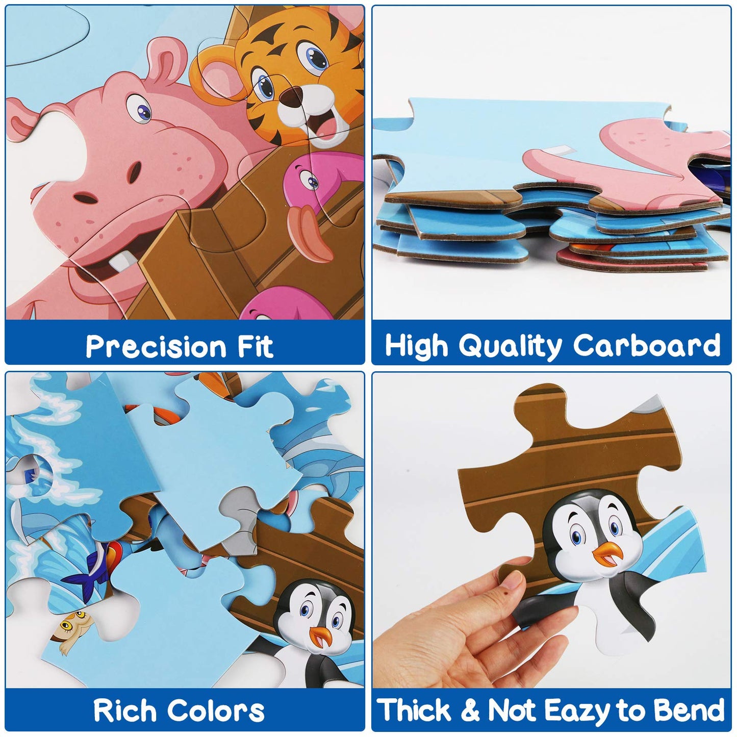 Lovestown Floor Puzzles, Animal Jumbo Puzzles, Kids Educational Toy For Family Entertainment Education 3 X 2 Ft. 48Pcs