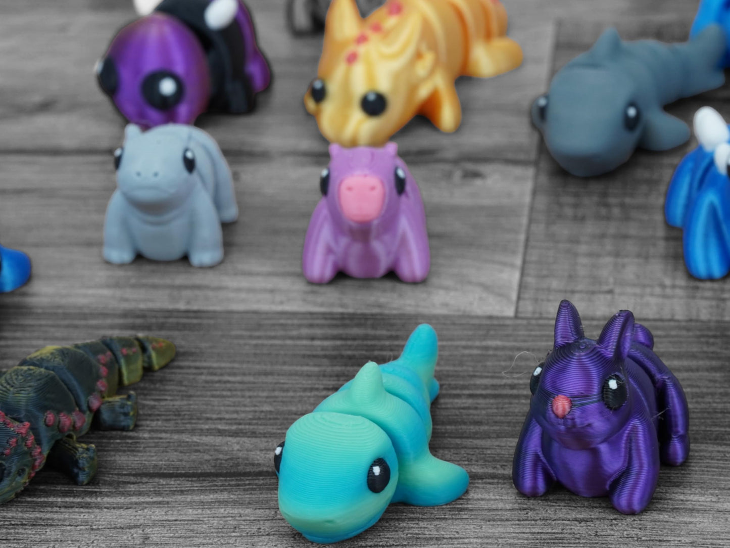 Articulating Mini Animal Fidget Toy Mystery Pack | Cute 3D Printed Desk Toy for Stress Relief | Eco-Friendly | Made in USA (5 Pa